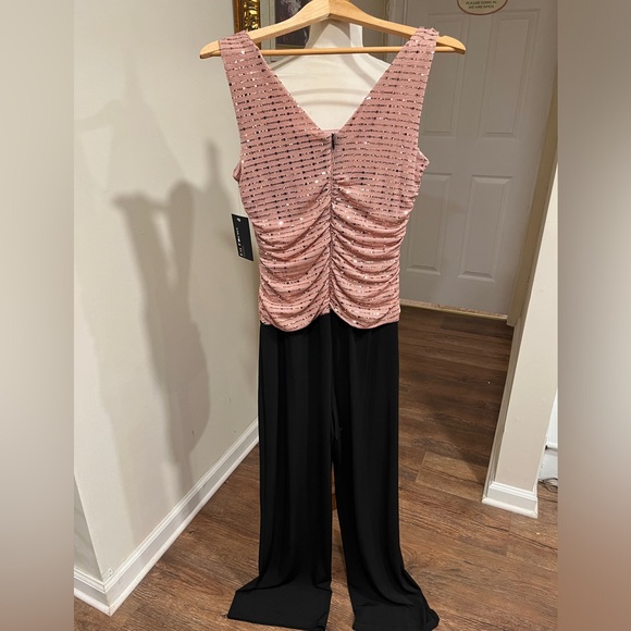 Sequin cocktail jump suit.  Sleeveless soft flowing pants. - Picture 3 of 3